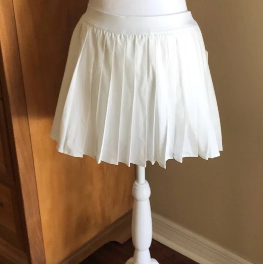 White Tennis Pleated Skirt